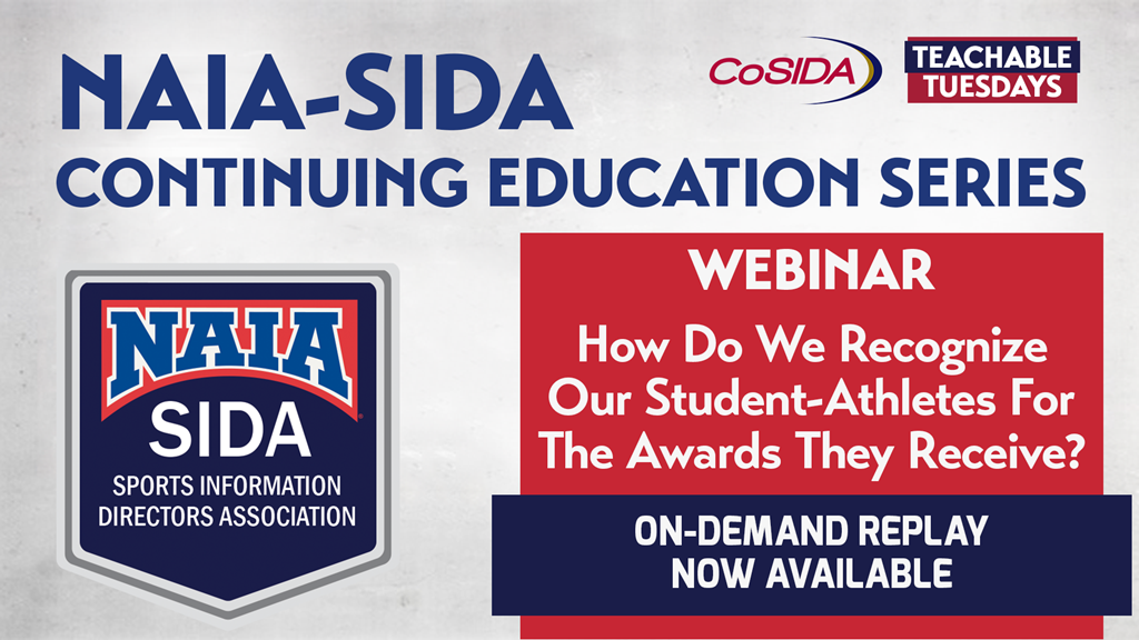 ON-DEMAND WEBINAR: NAIA-SIDA Continuing Education Webinar – How Do We Recognize Our Student-Athletes For The Awards They Recieve